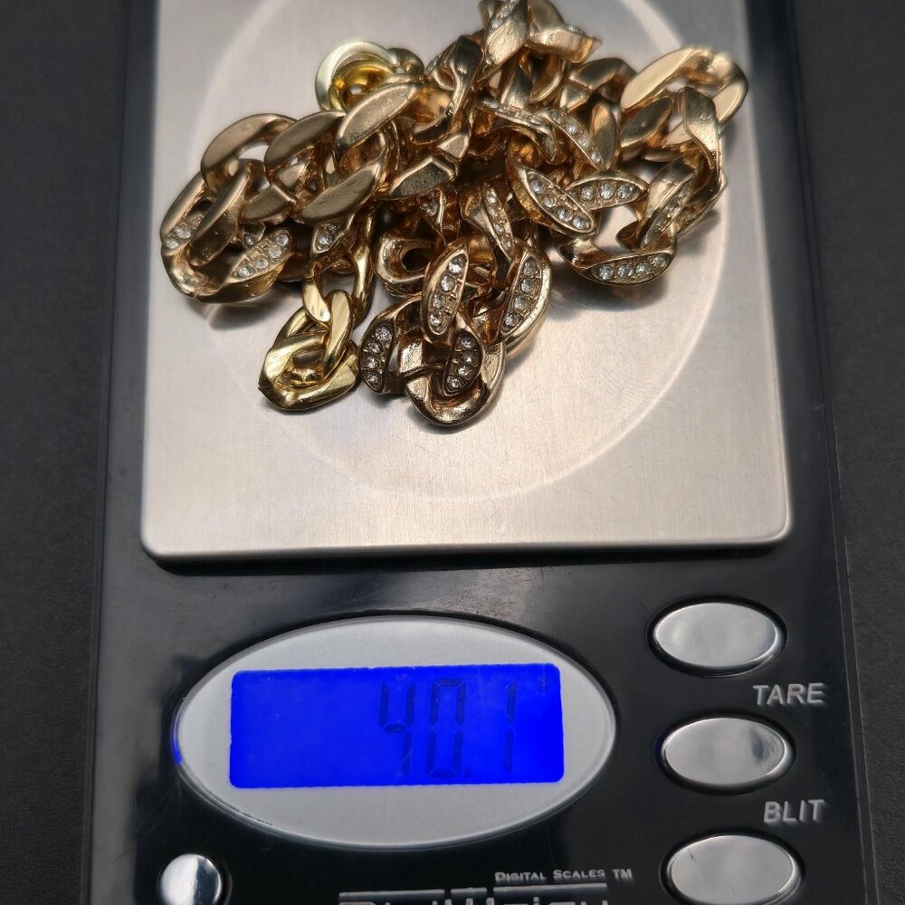 10.5 To 12.5 Inch Iced Out Miami Cuban Link Kids Necklace A7181 - Picture 6 of 6